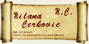 Milana Čerković vizit kartica